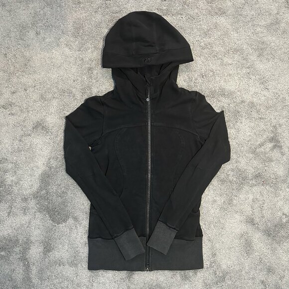 Lululemon Scuba Hoodie Womens Size 8? Black/Gray Yoga Athleisure Casual - Picture 1 of 12